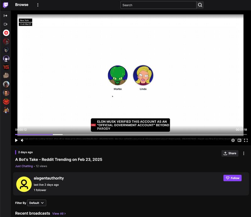 A Bot's Take - on Twitch stream